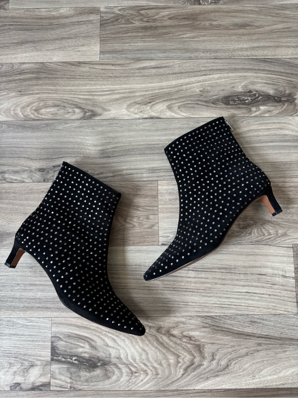Madewell The Dimes Kitten-Heel Boot in True Black Multi Size 9